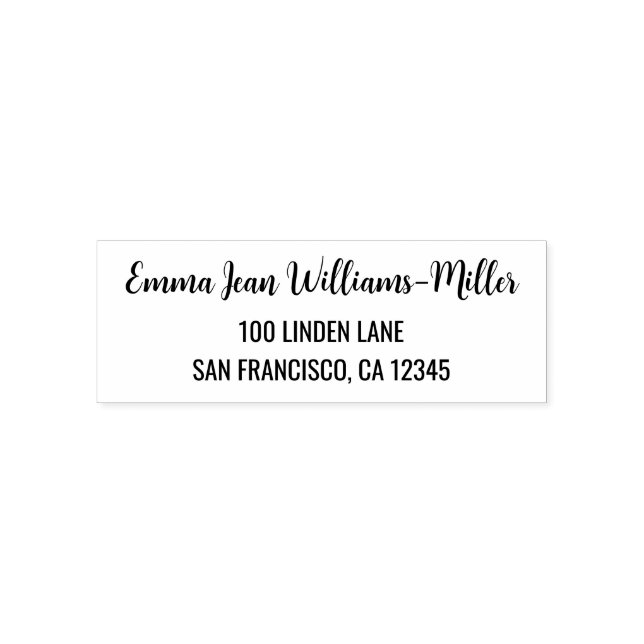  Return Address Elegant Modern Calligraphy Script Self-inking Stamp (Design)