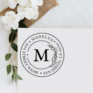 Return Address Elegant Monogram Minimalist Self-inking Stamp