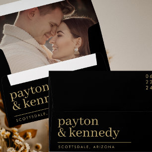 Return Address Elegant Stylish Chic Modern Wedding Envelope