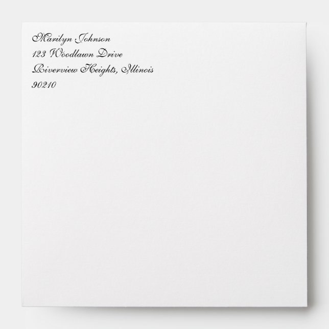 Return Address Envelope for 5" Square Invitation (Front)