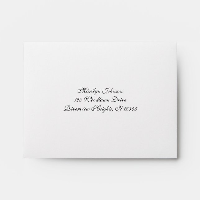 Return Address Envelope for RSVP Card (Front)