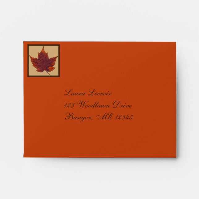 Return Address Envelope for RSVP Card (Front)