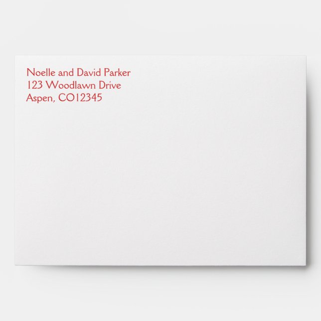 Return Address Envelope for Thank You card 5x7 (Front)
