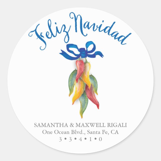 Return Address Envelope Seal Sticker Chili Peppers (Front)