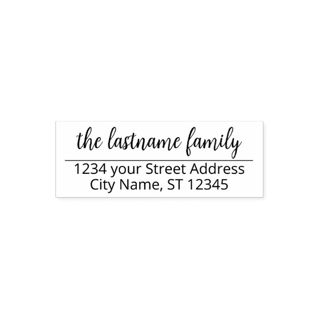 Return Address Family Name - Madeline Script Self-inking Stamp (Design)
