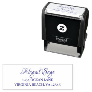 Return Address - Fancy Script + Modern Print Font Self-inking Stamp