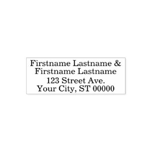 Return Address for a couple with two last names  S Self-inking Stamp