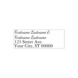 Return Address for a couple with two last names  Self-inking Stamp