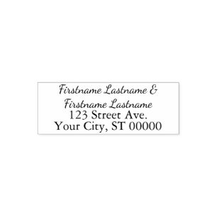 Return Address for a couple with two last names Self-inking Stamp