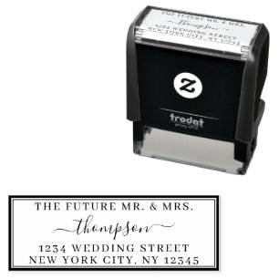 Return Address Future Mr. Mrs. Wedding Border Self-inking Stamp