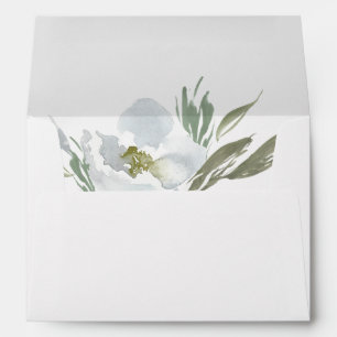 Return Address Grey Flower Invitation Envelope
