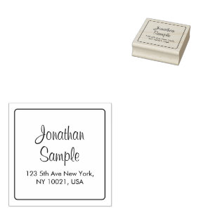 Return Address Handwritten Script Custom Template Rubber Stamp