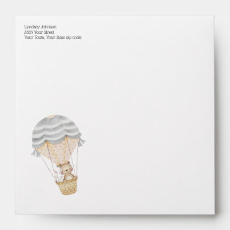 Return Address Hot Air Balloon Baby Shower Envelope