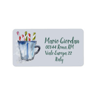 Return Address Hot Chocolate Peppermint Sticks  Label
