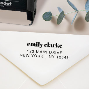 Return Address Informal Minimalist Modern Retro Self-inking Stamp