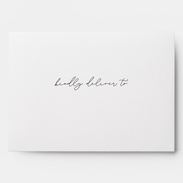 Return Address Kindly Deliver To Script White Envelope (Front)