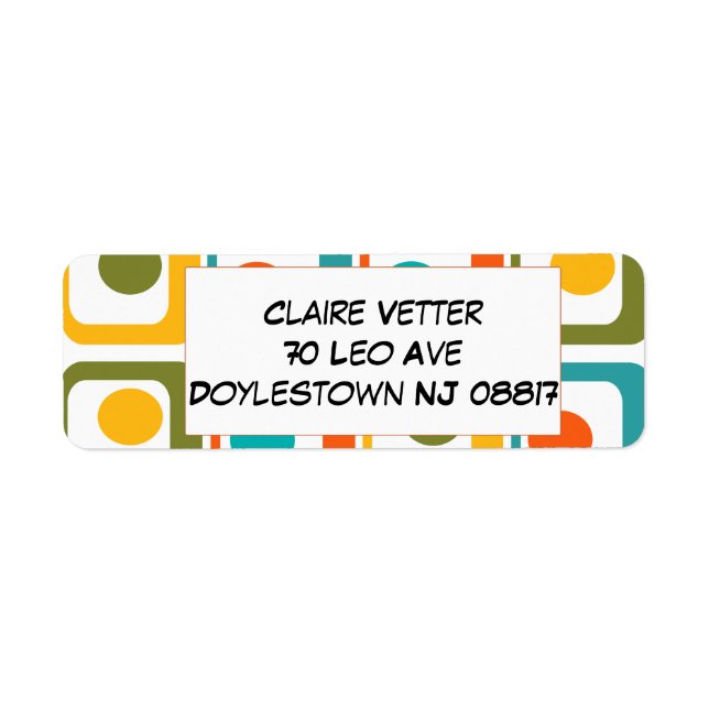 Return Address Label (Front)