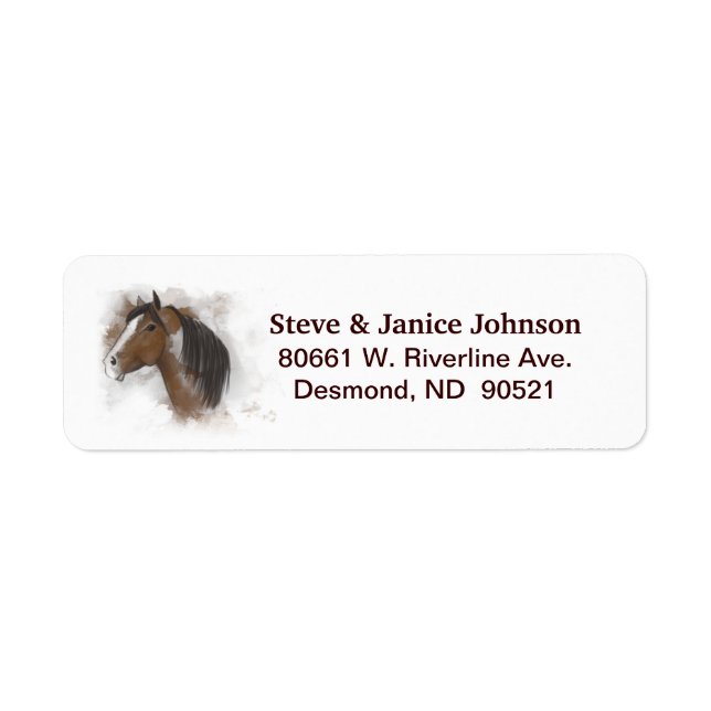 Return Address Label  (2 names) - Horse Head (Front)
