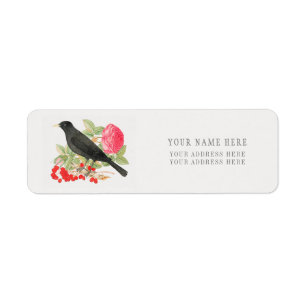 RETURN ADDRESS LABEL BLACKBIRD AND ROSE