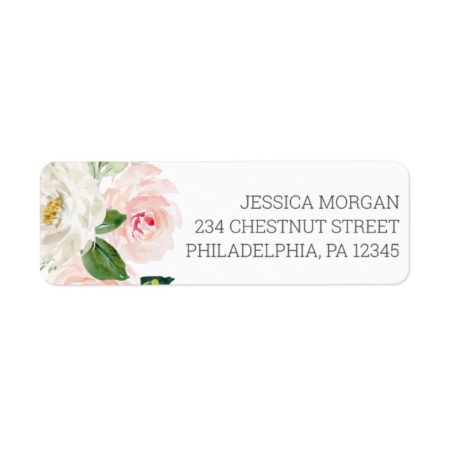 Return Address Label Blushing Blooms (Front)