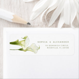 Return Address Label Calla Lilies Wedding.