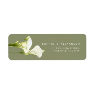 Return Address Label Calla Lilies Wedding.