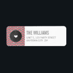 RETURN ADDRESS LABEL chevron glitter red grey<br><div class="desc">Setup as a template it is simple for you to add your own details, or hit the customize button and you can add or change text, fonts, sizes etc> TIP :: 1. To resize / reposition the image/photo hit the "Customise It" button. 2. You can also change the fonts and...</div>