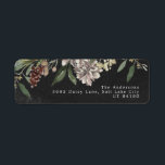 Return Address Label Christmas Florals Chalkboard<br><div class="desc">This is a beautiful watercolor painted holiday return address label. Painted in beautiful vintage colours on a chalk background. Festive and beautiful! holidayz18</div>