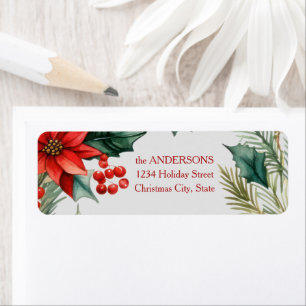 Return address label Christmas wreath