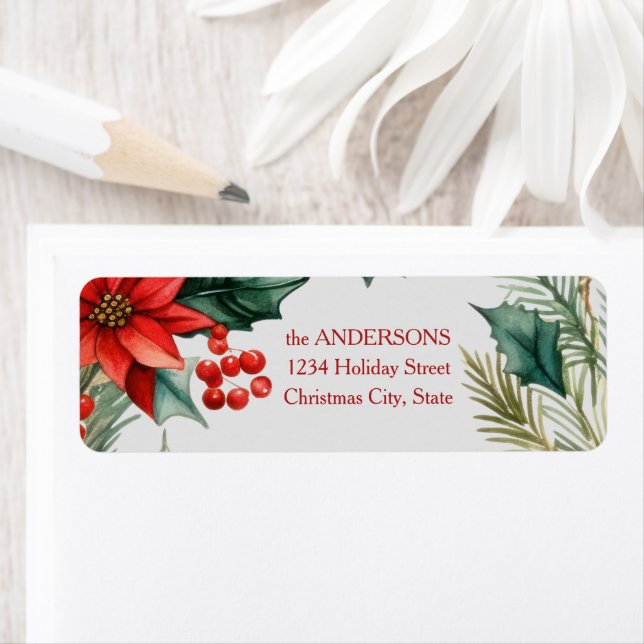 Return address label Christmas wreath (Insitu)