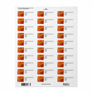 Return Address Label Fiery Flower
