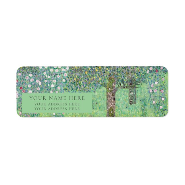 RETURN ADDRESS LABEL : GUSTAV KLIMT : ROSEBUSHES (Front)