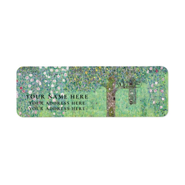 RETURN ADDRESS LABEL : GUSTAV KLIMT : ROSEBUSHES (Front)