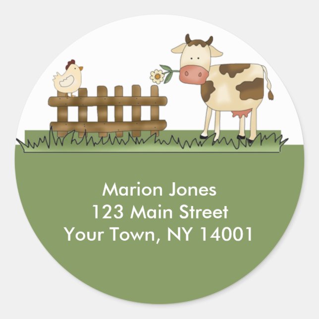 Return Address Label Home Sweet Farm Envelope seal (Front)