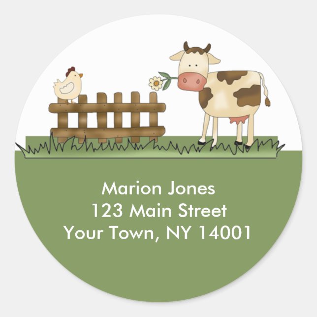 Return Address Label Home Sweet Farm Envelope seal (Front)