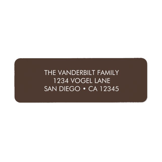 Return Address Label in Mocha (Front)