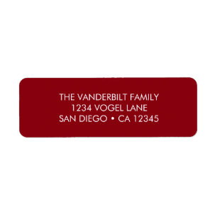 Return Address Label in Red