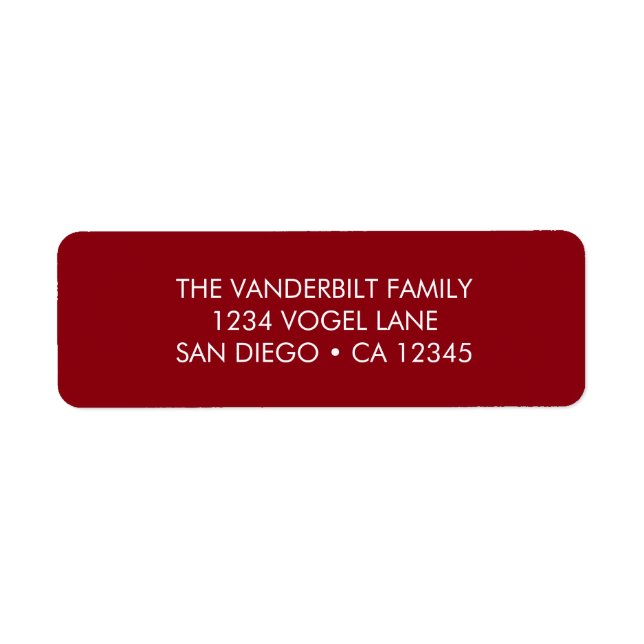 Return Address Label in Red (Front)