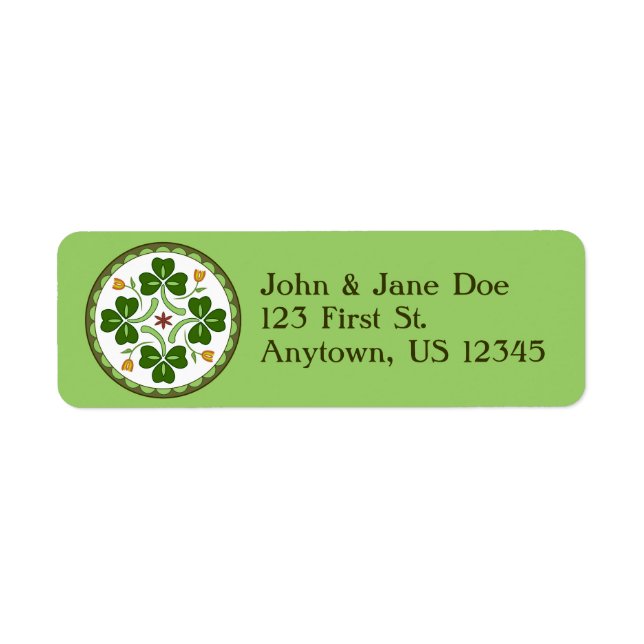 Return Address Label - Irish Good Luck Hex (Front)
