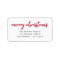 Return Address Label | Merry Christmas Card Mail