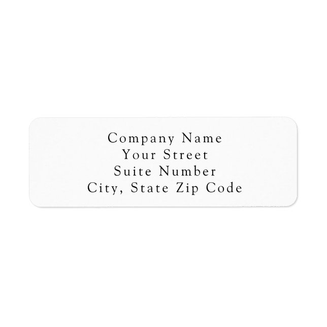 Return Address Label Minimal Simple Elegant White (Front)