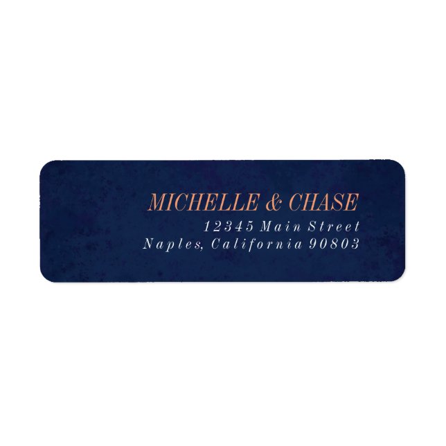 Return Address Label, Navy Blue, Wedding label (Front)