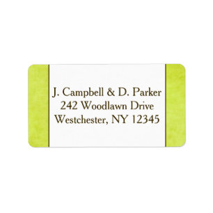 Return Address Label Pear Green and Brown