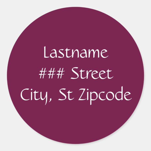 return address label - personalize (Front)