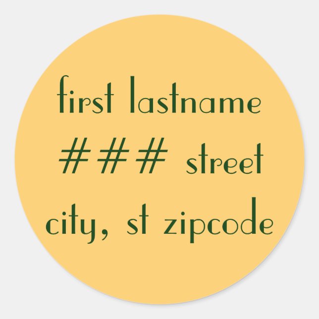 return address label - personalize (Front)
