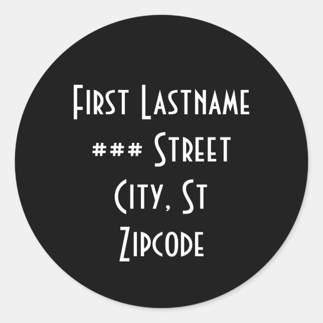 return address label - personalize info (Front)