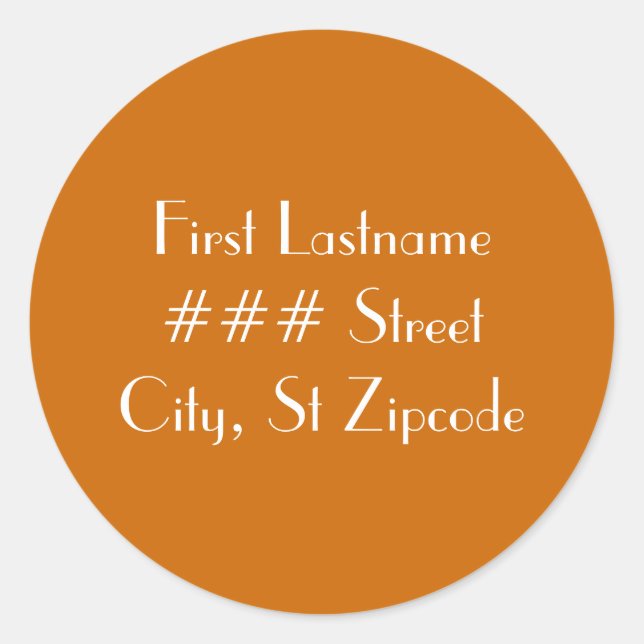 return address label - personalize info (Front)