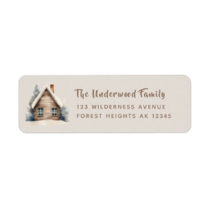 Return Address Label Rustic Woodland Log Cabin