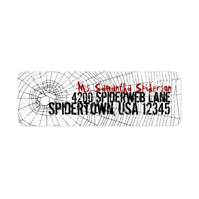Return Address Label, Spiderweb, Halloween Party (Front)