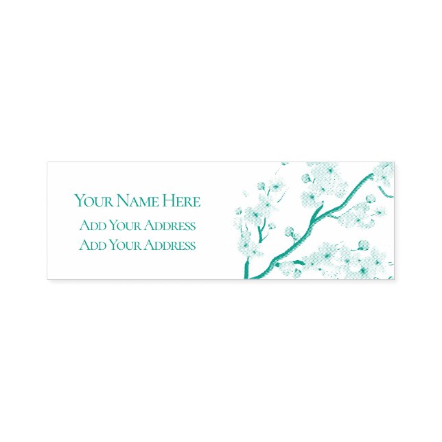 RETURN ADDRESS LABEL STAMP : CHERRY BLOSSOM BRANCH (Design)